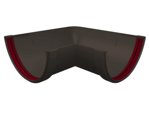 Угол желоба 90 универс, графит  (RAL 7024) GL Standart 120/87 ПВХ (24)