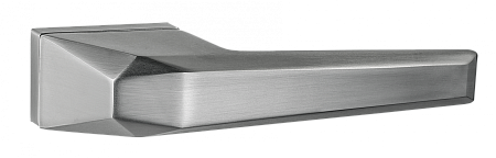 Ручка дверная РЕНЦ ЛЮКС 01 "Бавено", прямоуг накл, супер сатин хром (20)