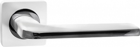 Ручка дверная РЕНЦ 02 "Кераско", супер белый/ хром блестящий (20)