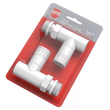 Набор дизайн-вентилей Royal Thermo CUBE, прямой (белый) 1/2"(_10_)