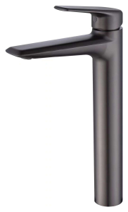 Смеситель для кухни черный хром высокий