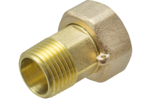 Штуцер для счётчика воды с накидной гайкой 1/2" (2 шт.), MP(_2/10_) (10)