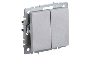 Алюминий выключатель двухклавишный 10А ВС10-2-0-БрА