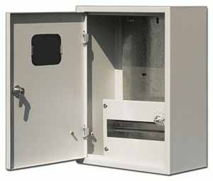 Корпус учетный навесной ЩРУН-1/12 400х300х160 1ф 12мод. IP31 метал. DEKraft (1)