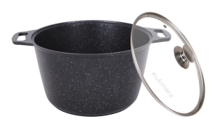 Кастрюля 10,0л Мраморная ст/кр а/п темный мрамор п/у (2)