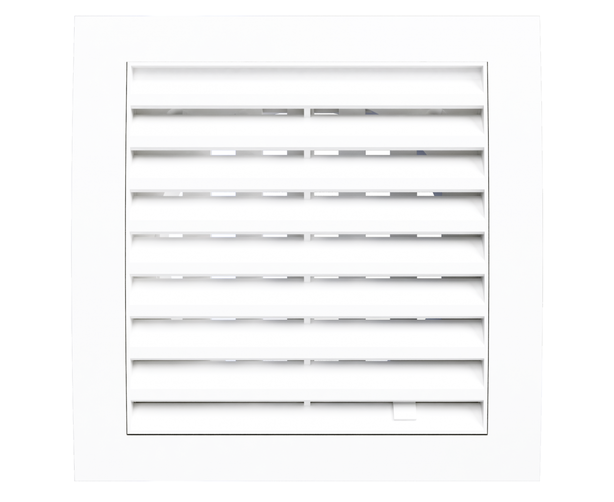 Решетка вентиляционная RRPF фланец D100 разъемная регулируемая 150x150 пластик ERA (10)