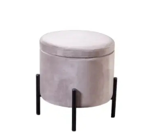 Пуф 1 Grand, круглый(Barkhat 26,Barkhat 26,Barkhat 26,3,Опора, цвет черный, матовый)***