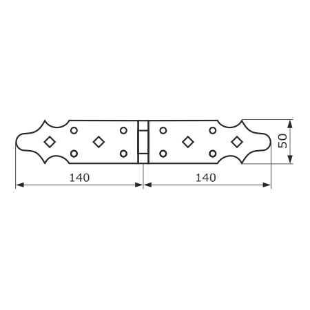 Петля фигурная Домарт 140х140 кованая ЯРОСЛАВЛЬ, черный