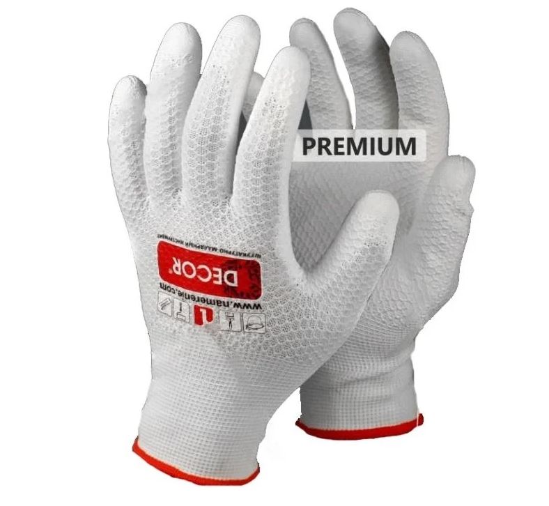 Перчатки DECOR PREMIUM, прорезиненные, размер XL (12шт/600шт)