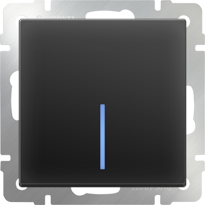 Черный мат выключатель Скрытой установки 1 клав С подсветкой Werkel W1110108 (10)