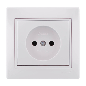Розетка Белая 1 местная скрытой установки без заземления Lezard(120/10)