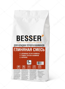 Глиняная смесь для кладки печей 10 кг ТМ BESSER (1)