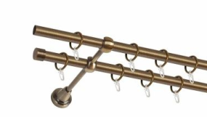 Карниз метал. СМ-2401/240/2Р 2-х рядный  золото антик (гладкий) д16