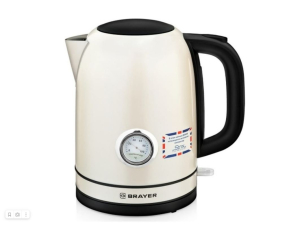 Чайник электрический BRAYER. 2200Вт, объём 1,7 л STRIX, сталь окраш, термометр,роз.1005BR-YE (_8_)