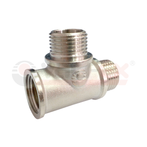 Тройник никелированный переход. с двумя переходами на наруж. резьбу VALFEX ВР1/2"хНР1/2"хНР1/2" (__)