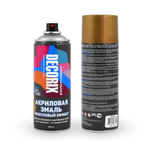 Аэрозольная эмаль молотковый эффект DECORIX 520мл золото (12)