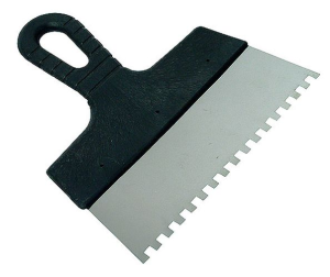 Шпатель зубчатый  нерж сталь 250мм зуб 4*4мм (20)