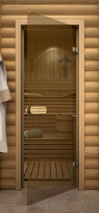 Дверь банная термостекло 6 мм Бронза 1900*700*70 (полотно+короб+петли+ручка)