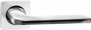 Ручка дверная РЕНЦ 02 "Кераско", супер белый/ хром блестящий (20)
