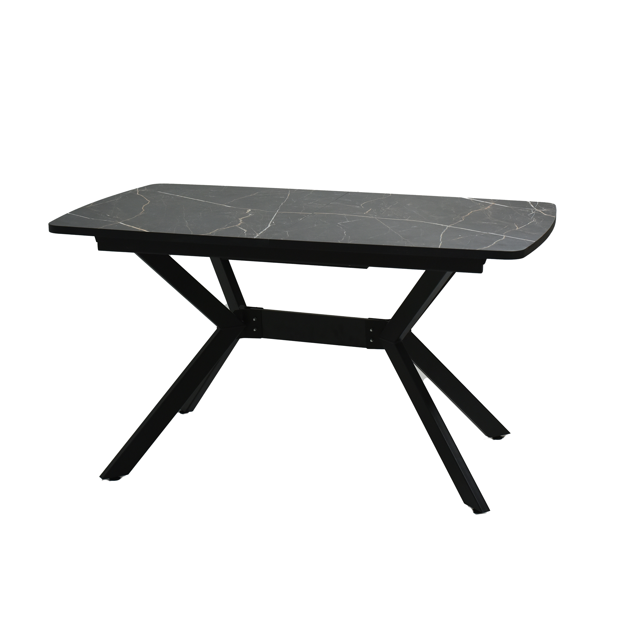 Стол Символ 140 1400(430)*850 693 Мрамор марквина черный (Подстолье Космос-2 140, черный)