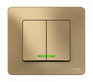 Выключатель Титан Скрытой установки 2-х клав С подсветкой  BLANCA Schneider (10)