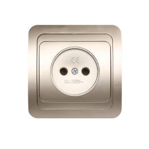 Розетка Шампань 1-местная без заземления 10А "Марс" (10)
