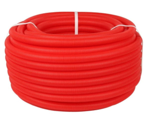Труба гофрированная STOUT ПНД, цвет красный наружным DN23 мм для труб d=16 мм (бухта 50м) (_1_)