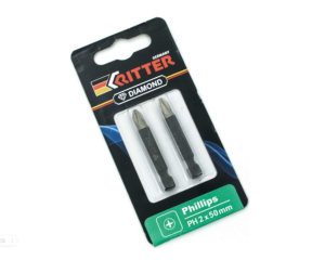 Бита Ritter Diamond PH 2x50 мм магнитная (алмазное покрытие, сталь S2) (2 шт. в блистерной упаковке)