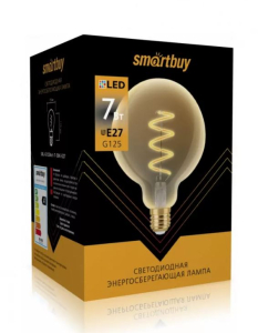 Лампа светодиодная филамент 7Вт 2000К Е27 ART Smartbuy-G125 (10)