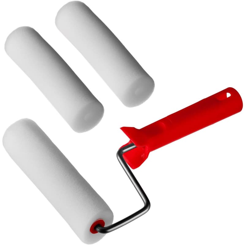 Набор "Бравый бригадир", 2 ручки + 6 роликов поролон, 100 мм, "В.Е. mini" (40шт/уп)