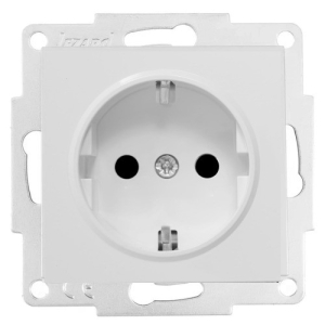 Матовое серебро розетка с защитой от детей керамика VESNA (10)