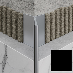 Профиль для керамической плитки РП-АКП-17 2,7 м анодированый черный матовый (10)