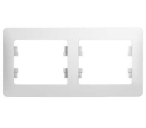 Рамка Белая 2-местная горизонт. SchE Glossa GSL000102 (30)