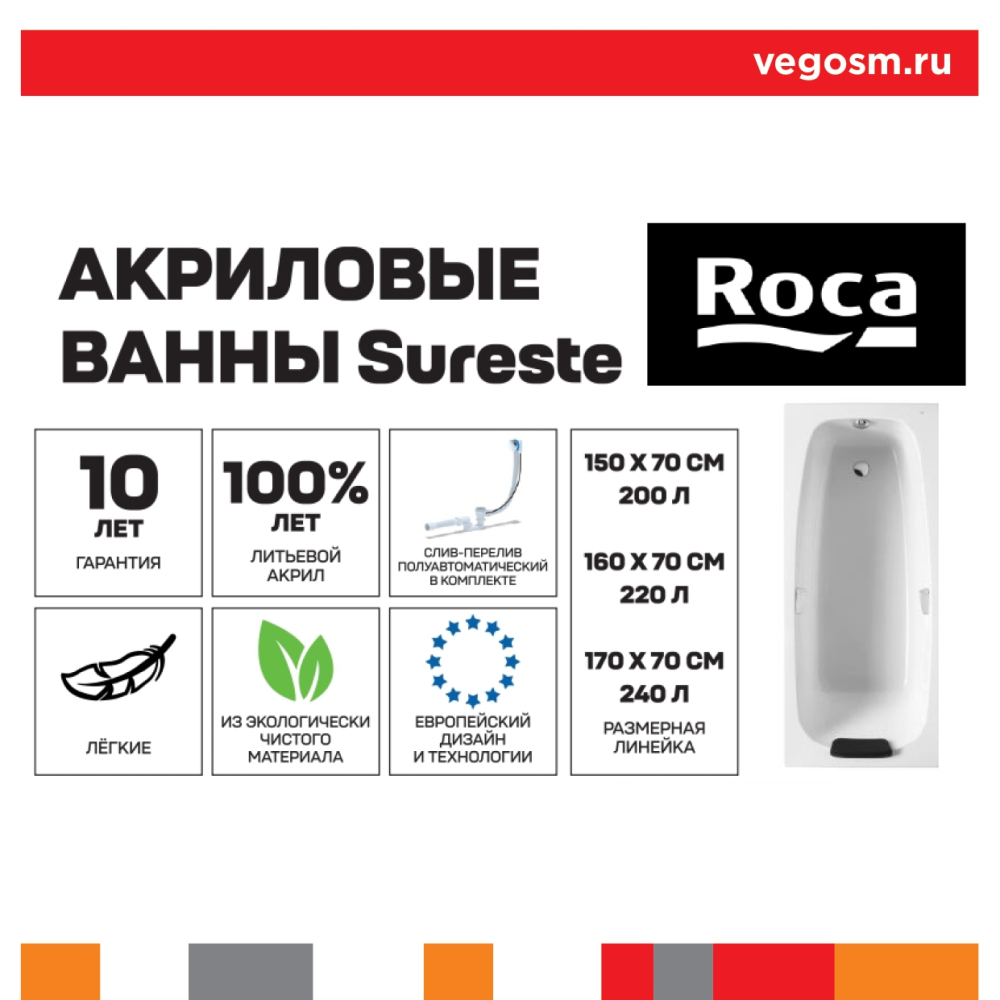 Ванна Sureste Roca