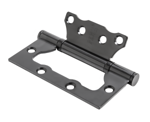 Петля без врезки стальная РЕНЦ 100*75*2,5, 2 подшип., б/колп., В чёрный (2 шт.) (100)