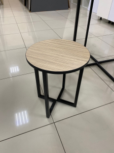 Табурет ЛОФТ (Обивочный материал - ЛДСП) Тб002.0 (МЕТАЛЛ Черный/ЛДСП Зебрано Сахара (0001/0149))