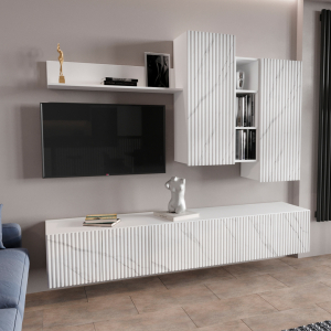 Набор для гостиной ГЛЭЙС Гс005.0 (ЛДСП Белый Бриллиант/МДФ Монте белый