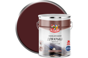 Эмаль алкидная для крыш вишневый 5 кг Olecolor (4)