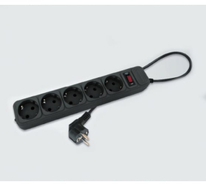 Фильтр-удлинитель сетевой SP-545 4,5м, цвет: чёрный, упаковка: пакет, Спутник (1)