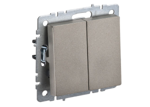 Шампань выключатель двухклавишный 10А ВС10-2-0-БрШ