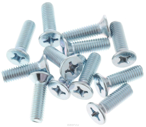 Винт DIN965 с потайной головкой оцинк. М6х20 (11 шт) - пакет/10