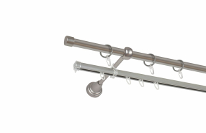 Карниз метал. СМ-2991/300/1Ш 2-х ряд хром матовый (гладкая) d16