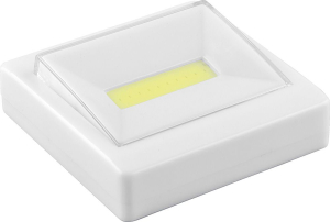 Светодиодный светильник-кнопка 1LED 3W (3*AAA в комплект не входят), 87*87мм, белый, FN1206(_10_)