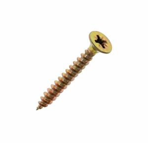 Саморез острый 3,9х64 потай, ред шаг, желт цинк (250 шт) - ведро