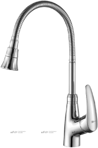 Смеситель LINARA для кухни с гибким изливом и 2х-функц аэратор, хром LM0413C(_12_)