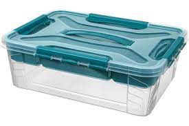 Ящик универс. 390*290*124мм 10,0л Grand Box c/замками, с/руч. голубой Быт