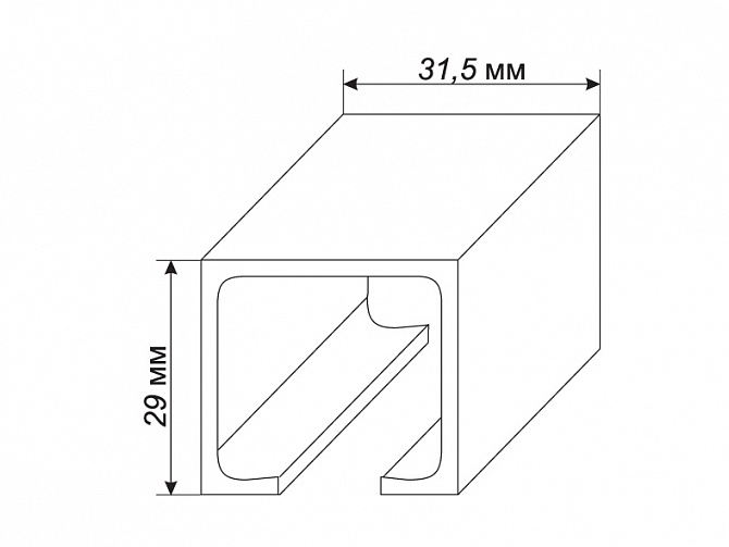 Направляющая верхняя для раздвижных дверей N1-3м (
