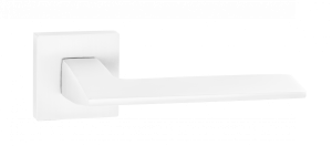 Ручка дверная Puerto 03 "Ночиата", квадр. накладка, матовый супер белый (20)