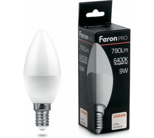 Лампа светодиодная 9Вт 6400К E14  Feron Pro LB-1309(10/100)
