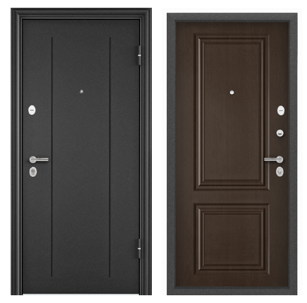 Дверь метал DELTA PRO Тем-сер букле графит RGSO/Дуб коньяк, D6-27 (СК68) 950 R